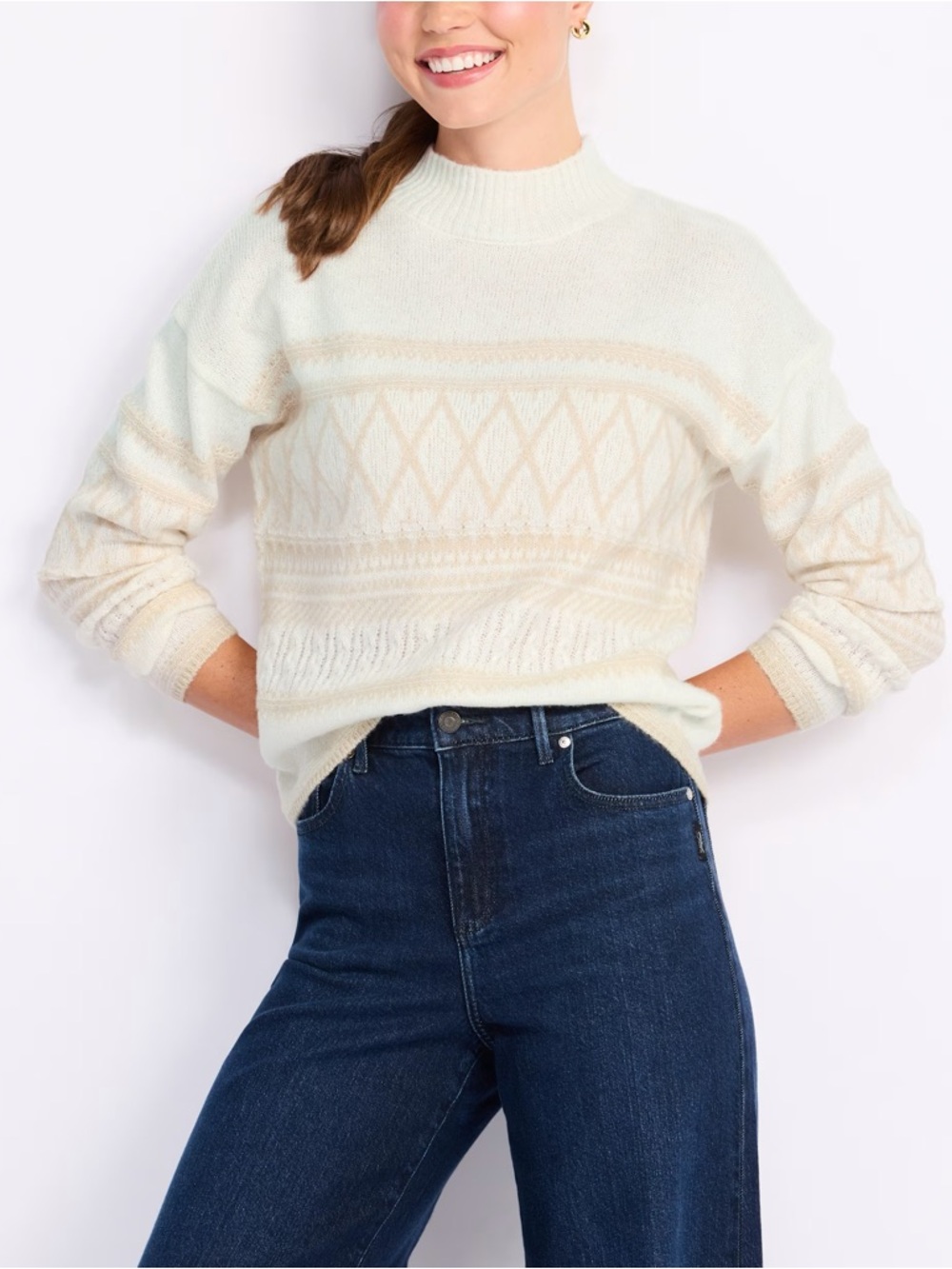 LETY & ME Leona Crewneck Long Sleeve Sweater